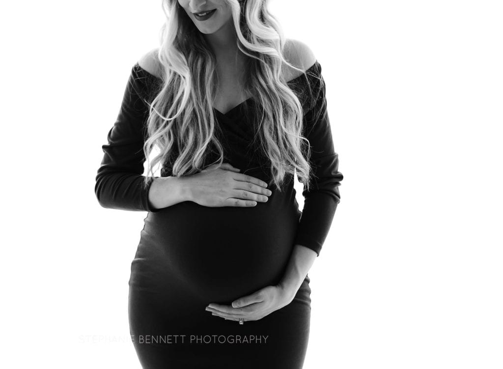 Black and white high end maternity photographer south metro mn