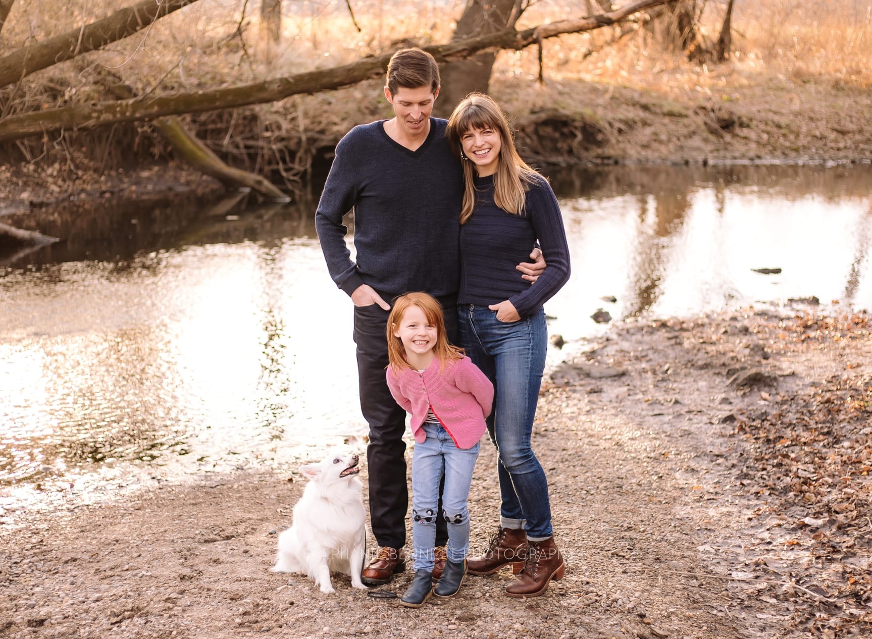 Family Session at Carleton College Arboretum by river