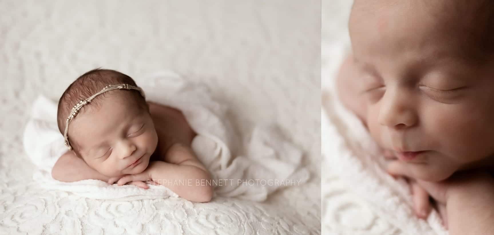 Newborn girl on lace minneapolis photographer